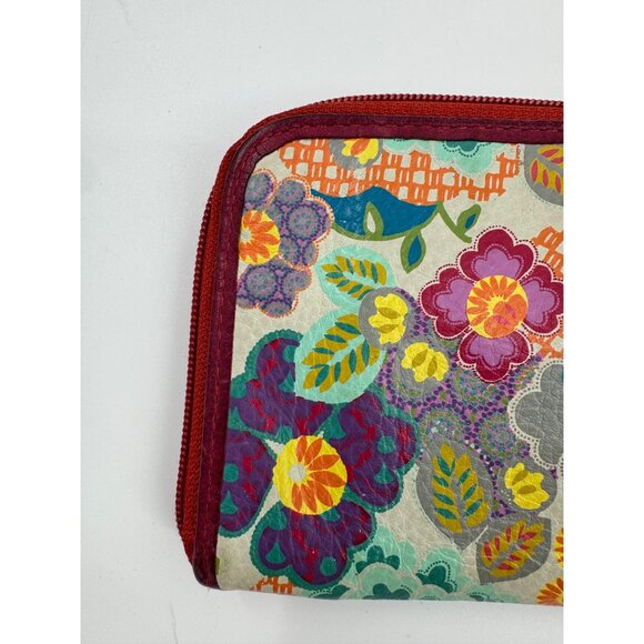 Fossil Floral Print Wristlet Wallet With Red Strap & Zipper Closure - Picture 13 of 13